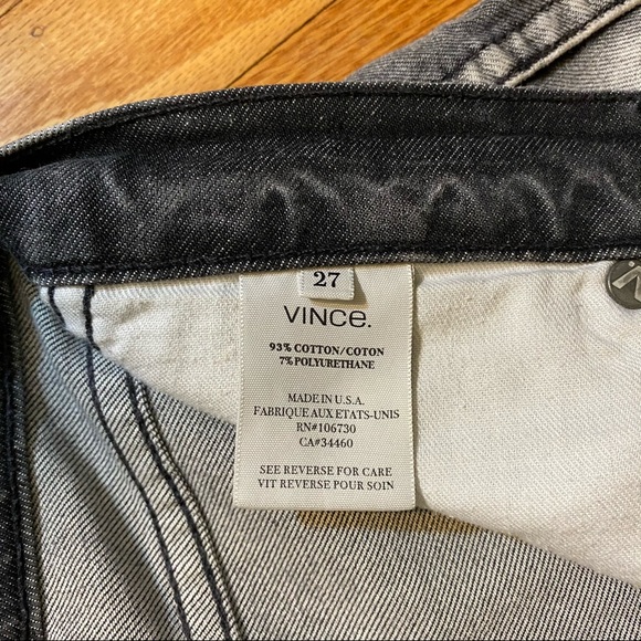 Vince. Soft grey denim designer jeans straight leg - Picture 4 of 6